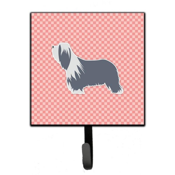 Micasa Bearded Collie Checkerboard Pink Leash or Key Holder MI230109